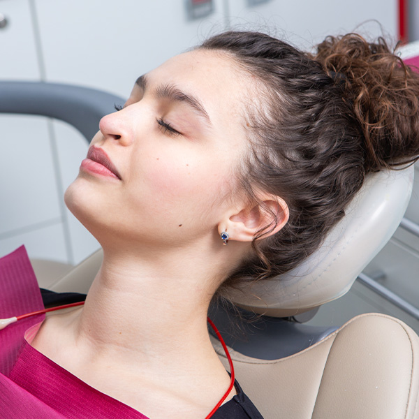 Young woman at dentist office