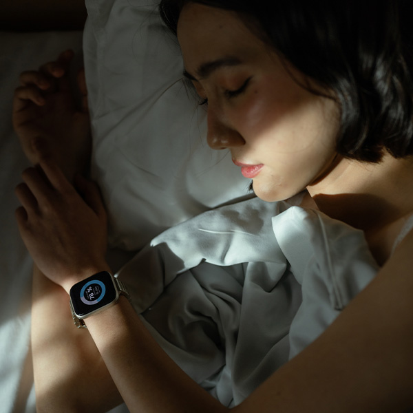 Woman sleeping at night